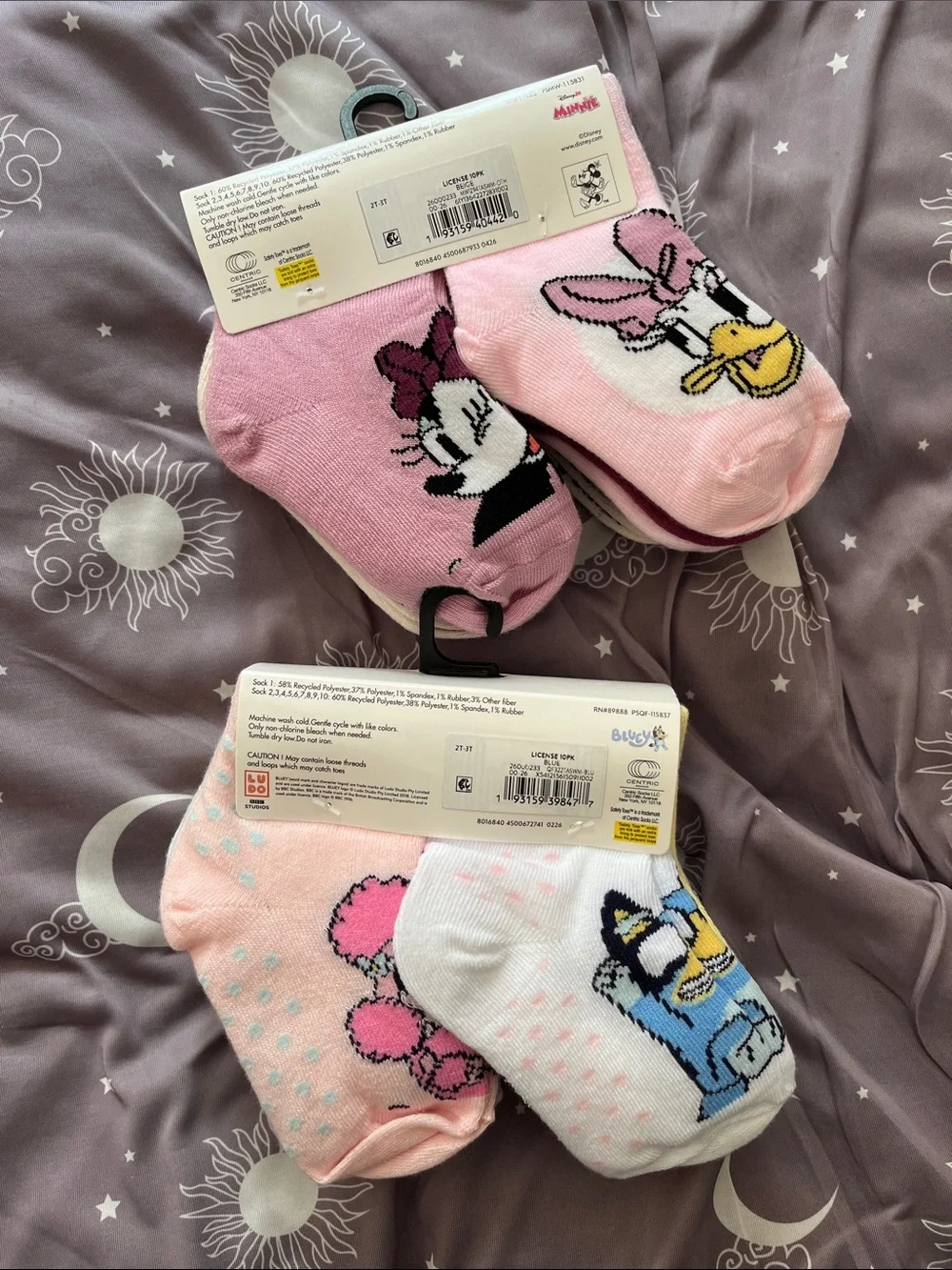 Disney Minnie Toddler Ankle Socks - Pink, Cream, Light Blue
